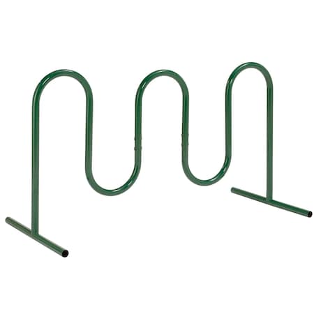 Global Industrial Wave Bike Rack, Green, Free Standing, 7-Bike Capacity 652778FGN